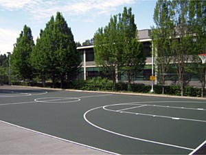 Full-size basketball court